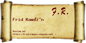 Frid Ramón névjegykártya